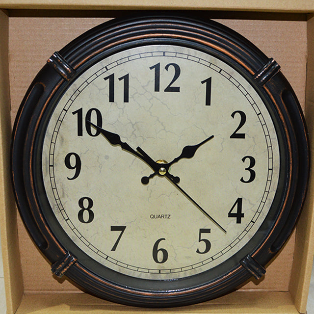 Antique Style Elegant Wall Clock Round, Great for Homes , Offices, Kitchen, Retail Stores and More, 25cm Diameter Clock- 20013796 Antique Style Elegant Wall Clock Round, Great for Homes , Offices, Kitchen, Retail Stores and More, 25cm Diameter Clock- 20013796